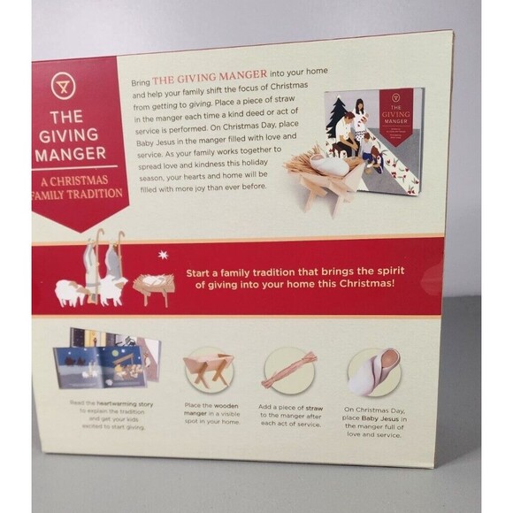 The Giving Manger Box Set Book Baby Jesus Straw Christmas Family Tradition - Picture 6 of 6